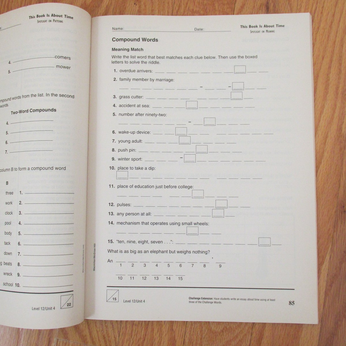 SPELLING ACTIVITY BOOK GRADE 6 MACMILLAN McGRAW HILL