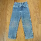 GENERAL GIRL'S SIZE 5 JEANS MED BLUE STONE WASHED DENIM HIGH WAIST YOKE MOM USA MADE DISTRESSED