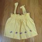 MCKIDS GIRL'S SIZE 4 TOP YELLOW KNIT SMOCKED EMBROIDERED ATTACHED SHOULDER STRAPS