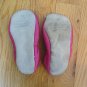GIRL'S SIZE M (7 / 8) SHOES FUCHSIA PINK BALLET SLIPPERS LEATHER SOLE BOWS