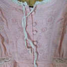 JANET PARIS WOMEN'S SIZE S TOP PINK PEACH CAMISOLE CAMI EMBROIDERED LACE BOHO HIPPIE