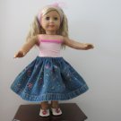 AMERICAN GIRL 18" DOLL CLOTHES BLUE DENIM SKIRT EMBROIDERED  MY LIFE AS MARYELLEN NEW