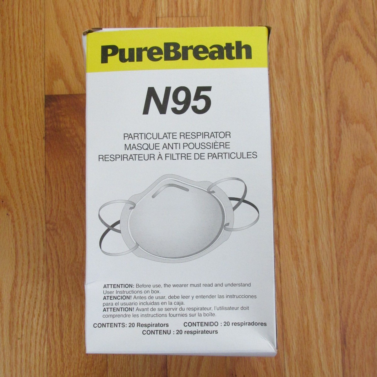 Purebreath N95 Respirator Cupped Face Mask New In Box Of 20 Jfy 4150 3085