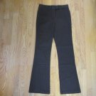 WOMEN'S SIZE 8 LONG TALL PANTS BROWN STRETCH MID RISE FLAT FRONT FLARE LEG