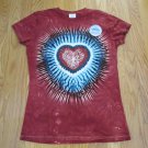 THE MOUNTAIN WOMEN'S SIZE S T-SHIRT RED WHITE BLUE HEART SHORT SLEEVE CREW NECK TEE TOP NWT