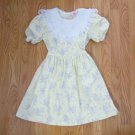 ARLENE AIRESS GIRL'S SIZE 8 DRESS YELLOW PINK BLUE FLOWERS COLLAR LACE USA MADE VINTAGE