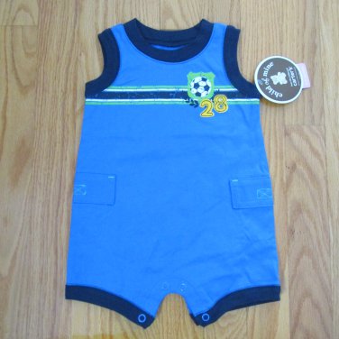 CARTERS'S CHILD OF MINE BOY'S SIZE 0 / 3 mo. ROMPER BLUE SUNSUIT SOCCER 1 PIECE CREEPER NWT