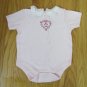 VITAMINS GIRL'S SIZE 6 mo. PINK ONESIE SUNSUIT HEART EMBROIDERY WHITE COLLAR SS CREEPER