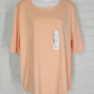TIME AND TRU WOMEN'S SIZE M (8 / 10) SCOOP NECK TEE APRICOT ELBOW SLEEVE T-SHIRT TOP NWT