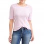 TIME AND TRU WOMEN'S SIZE M (8 / 10) SCOOP NECK TEE LAVENDER ELBOW SLEEVE T-SHIRT TOP NWT