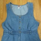 TRULY YOURS WOMEN'S SIZE 22 W DRESS STONE WASHED DENIM SUNDRESS PLEATED JEANS JUMPER VINTAGE