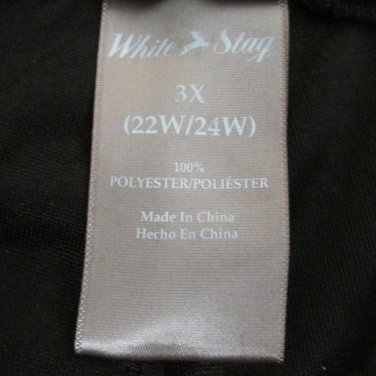 WHITE STAG WOMEN'S SIZE 3X ( 22 / 24 W) PANTS BLACK VELOUR ELASTIC