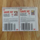 VINTAGE DONKEY KONG CEREAL COUPON RALSTON VERTICAL CUT OUT 2" X 3" 30c FACE VALUE