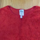 GIRL IDENTITY GIRL'S SIZE XL TOP RED KNIT SHORT SLEEVE SHIRT PLUSH FAUX FUR