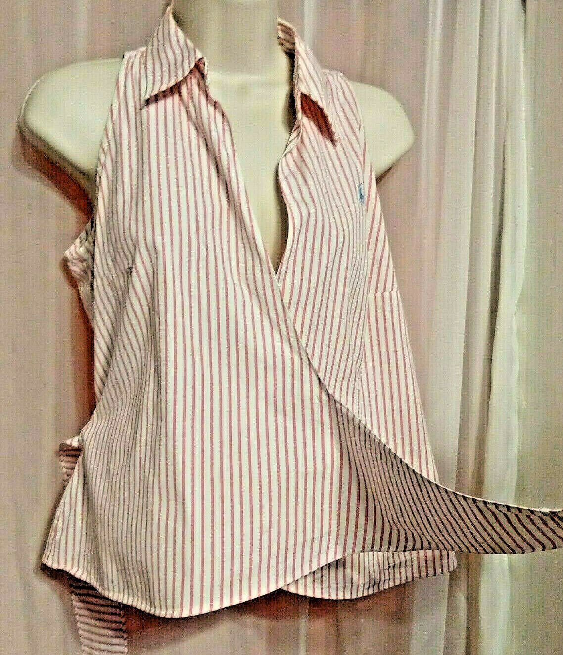 pink white stripe shirt