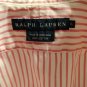 RALPH LAUREN WOMEN'S SIZE 4 SHIRT FUCHSIA PINK & WHITE STRIPE SLEEVELESS WRAP TIE TOP CARDIGAN