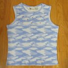 FADED GLORY GIRL'S SIZE 14 / 16 TANK TOP BLUE CLOUDS RED, SILVER STARS SLEEVELESS SHIRT PATRIOTIC