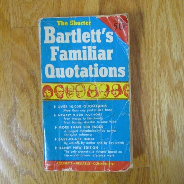BARTLETT'S FAMILIAR QUOTATIONS BOOK JOHN PERMA BOOK 1960