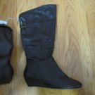 WOMEN'S SIZE 11 BOOTS BROWN FAUX LEATHER TALL   NWT