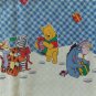 SPRINGS INDUSTRIES DISNEY FABRIC BLUE POOH CHRISTMAS PRESENTS BORDER PRINT COTTON 44" DRESS NEW BTY