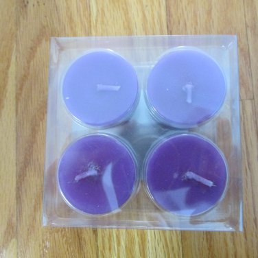 WAX AND WIX 4 PACK VOTIVE CANDLES LIGHT PURPLE UNSCENTED NEW