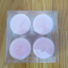 WAX AND WIX 4 PACK VOTIVE CANDLES PINK UNSCENTED NEW