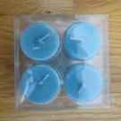 WAX AND WIX 4 PACK VOTIVE CANDLES LIGHT BLUE UNSCENTED NEW