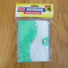 2  NOTE BOOKS 60 SHEETS EACH WIREBOUND SPIRAL BLUE, GREEN SNAP CLOSURE NEW