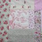 8 PINK, WHITE QUILT SQUARES 100% COTTON UPHOLSTERY FABRIC SCENES 4 SHABBY CHIC CRIB
