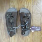BOYS GIRLS SIZE 13 SANDALS BROWN LEATHER SUEDE BIRKENSTOCK STYLE SHOES FLATS NEW