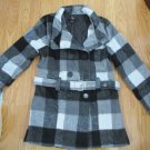 IZ AMY BYER GIRL'S SIZE L COAT BLACK, WHITE, GRAY PLAID FALL BELTED JACKET OUTERWEAR