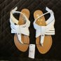 RUE 21 ETC. WOMEN'S SIZE M (7/8) SANDALS WHITE W/ BUCKLE FLATS THONG SHOES NWT