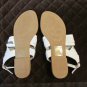RUE 21 ETC. WOMEN'S SIZE M (7/8) SANDALS WHITE W/ BUCKLE FLATS THONG SHOES NWT