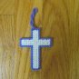 CAN YOU SEE JESUS? OPTICAL ILLUSION PLASTIC CANVAS NEEDLEPOINT CHRISTMAS ORNAMENT LAVENDER SIGN