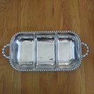 MARIPOSA PEARLS 3 SECTION SERVING TRAY WITH HANDLES CATERING