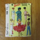 McCALL'S 7429 BARBIE DOLL CLOTHES PATTERN VINTAGE 1960S WARDROBE SQUARE DANCE DRESS