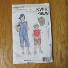 KWIK SEW # 3398 BOY'S SIZE 4 5 6 7 8 10 12 14 SUMMER CLOTHES SHORTS SHIRT HAT SEWING PATTERN NEW