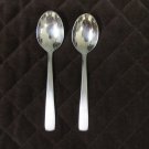 ONEIDA STAINLESS FLATWARE 18 / 10 AERO ??  PLACE OVAL SOUP SPOONS 2 PIECE SET SILVERWARE REPLACEMENT