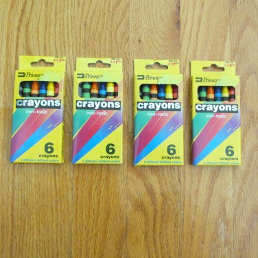 4 PENWAY 6 COUNT CRAYONS BOXES NON - TOXIC SCHOOL COLORING ART NEW