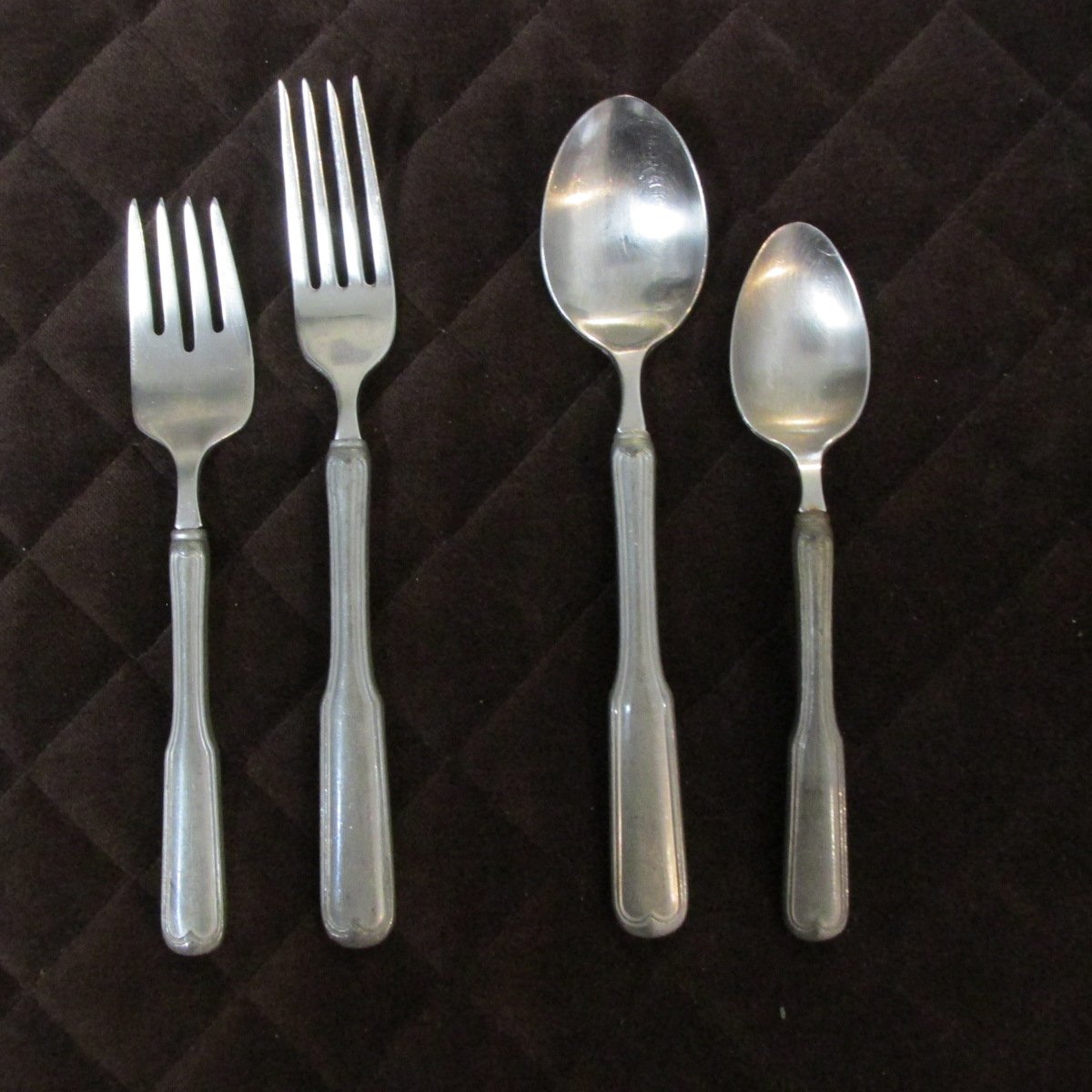 REED & BARTON STAINLESS PEWTER FLATWARE JAMESTOWN 24 PIECE SET FORKS ...