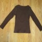 ATHLETIC WORKS GIRL'S SIZE 6 6X TOP BROWN CORAL IMPERIAL DARLING LONG SLEEVE