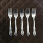 CAMBRIDGE STAINLESS CHINA FLATWARE      5 SALAD FORKS SILVERWARE REPALCEMENT