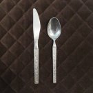 INTERPUR STAINLESS JAPAN FLATWARE MEXICALY ROSE SET OF 2 KNIFE SPOON SILVERWARE REPLACEMENT