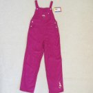 McKIDS GIRL'S SIZE 8 OVERALLS FUCHSIA PINK CORDUROY PANTS W/ PINK ROSE EMBROIDERY NWT