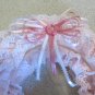 SHABBY CHIC (SHEEK) WREATH PINK RUFFLED LACE GIRL'S FLORAL WALL DECOR COTTAGE