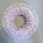 SHABBY CHIC (SHEEK) WREATH PINK RUFFLED LACE GIRL'S FLORAL WALL DECOR COTTAGE