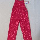 McKIDS GIRL'S SIZE 8 RED CORDUROY OVERALLS W/ PINK ROSES PRINT PANTS NEW WITH TAG