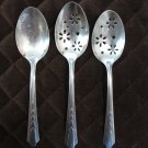EKCO STAINLESS USA FLATWARE EKS 7 SET of 3 SERVING SPOONS SILVERWARE REPLACEMENT