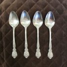 MERCHANDISE SERVICE STAINLESS JAPAN FLATWARE ROSE SET of 4 PLACE SPOONS SILVERWARE REPLACEMENT