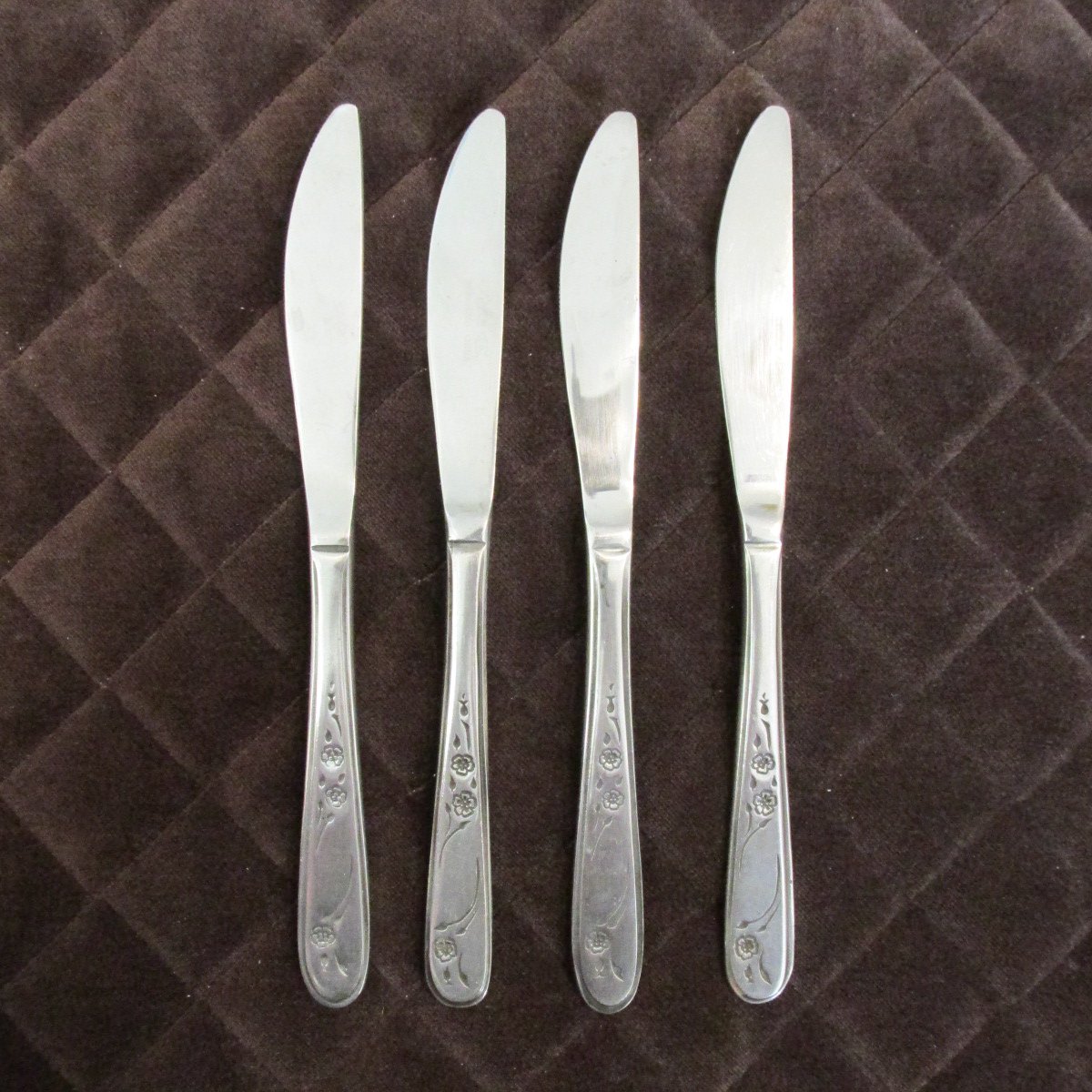 ROGERS STAINLESS CHINA FLATWARE PERFECT ROSE SET of 5 SILVERWARE
